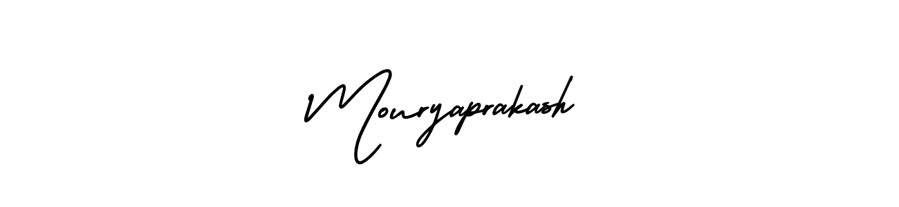The best way (AmerikaSignatureDemo-Regular) to make a short signature is to pick only two or three words in your name. The name Mouryaprakash include a total of six letters. For converting this name. Mouryaprakash signature style 3 images and pictures png