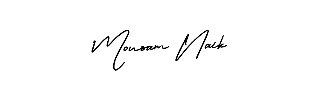 Mousam Naik stylish signature style. Best Handwritten Sign (AmerikaSignatureDemo-Regular) for my name. Handwritten Signature Collection Ideas for my name Mousam Naik. Mousam Naik signature style 3 images and pictures png