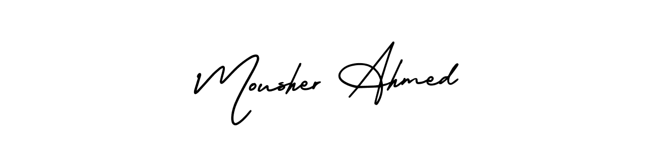 Check out images of Autograph of Mousher Ahmed name. Actor Mousher Ahmed Signature Style. AmerikaSignatureDemo-Regular is a professional sign style online. Mousher Ahmed signature style 3 images and pictures png