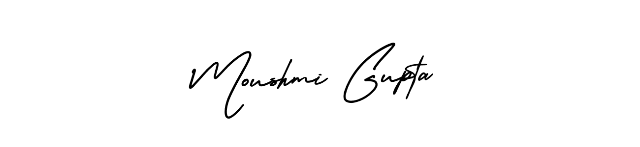 AmerikaSignatureDemo-Regular is a professional signature style that is perfect for those who want to add a touch of class to their signature. It is also a great choice for those who want to make their signature more unique. Get Moushmi Gupta name to fancy signature for free. Moushmi Gupta signature style 3 images and pictures png