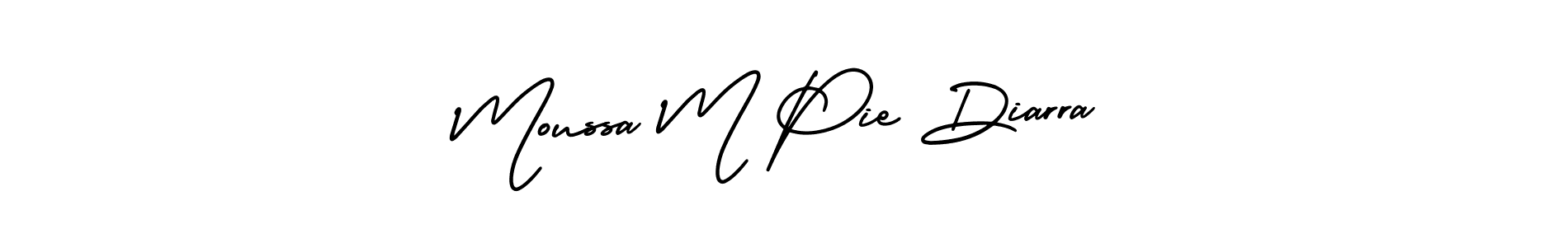 This is the best signature style for the Moussa M Pie Diarra name. Also you like these signature font (AmerikaSignatureDemo-Regular). Mix name signature. Moussa M Pie Diarra signature style 3 images and pictures png
