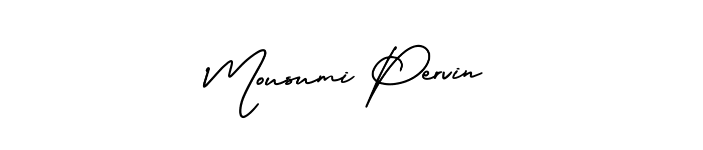 How to Draw Mousumi Pervin signature style? AmerikaSignatureDemo-Regular is a latest design signature styles for name Mousumi Pervin. Mousumi Pervin signature style 3 images and pictures png