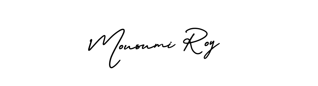How to make Mousumi Roy name signature. Use AmerikaSignatureDemo-Regular style for creating short signs online. This is the latest handwritten sign. Mousumi Roy signature style 3 images and pictures png