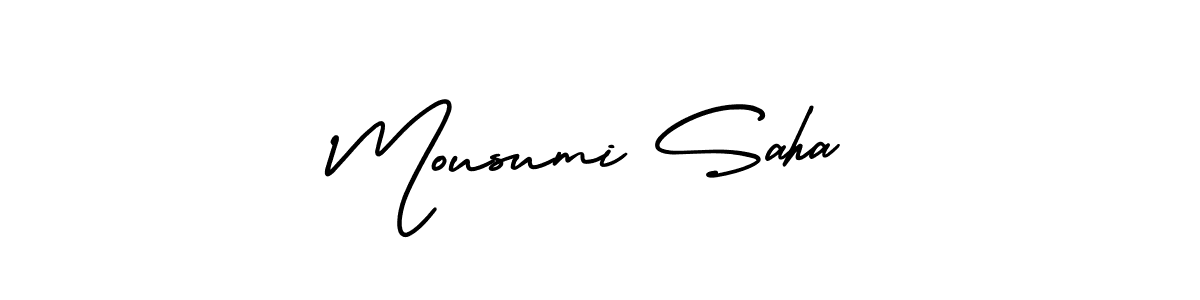 It looks lik you need a new signature style for name Mousumi Saha. Design unique handwritten (AmerikaSignatureDemo-Regular) signature with our free signature maker in just a few clicks. Mousumi Saha signature style 3 images and pictures png