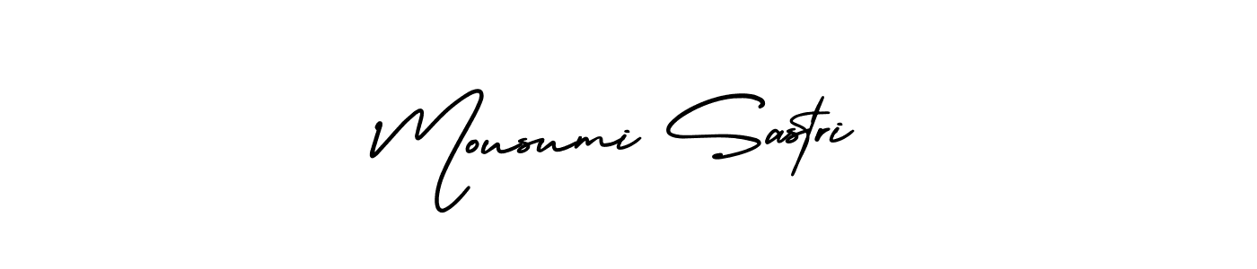 Mousumi Sastri stylish signature style. Best Handwritten Sign (AmerikaSignatureDemo-Regular) for my name. Handwritten Signature Collection Ideas for my name Mousumi Sastri. Mousumi Sastri signature style 3 images and pictures png