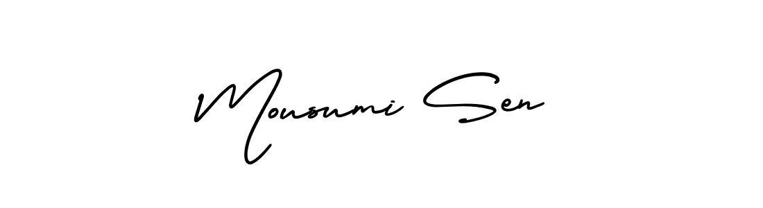 Design your own signature with our free online signature maker. With this signature software, you can create a handwritten (AmerikaSignatureDemo-Regular) signature for name Mousumi Sen. Mousumi Sen signature style 3 images and pictures png