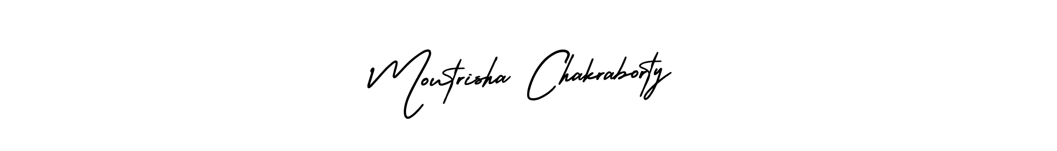 if you are searching for the best signature style for your name Moutrisha Chakraborty. so please give up your signature search. here we have designed multiple signature styles  using AmerikaSignatureDemo-Regular. Moutrisha Chakraborty signature style 3 images and pictures png