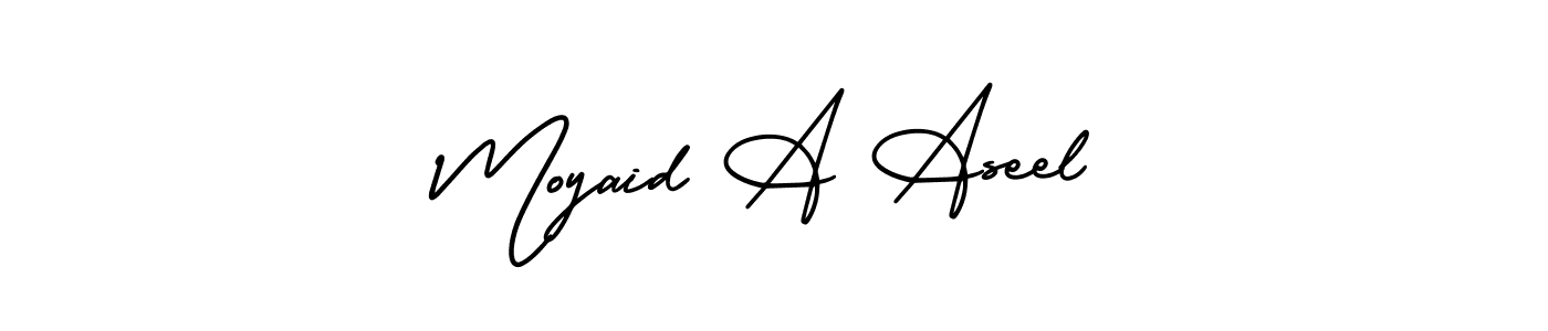 It looks lik you need a new signature style for name Moyaid A Aseel. Design unique handwritten (AmerikaSignatureDemo-Regular) signature with our free signature maker in just a few clicks. Moyaid A Aseel signature style 3 images and pictures png