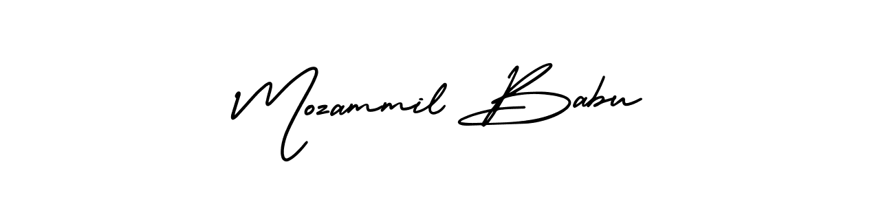 Make a beautiful signature design for name Mozammil Babu. With this signature (AmerikaSignatureDemo-Regular) style, you can create a handwritten signature for free. Mozammil Babu signature style 3 images and pictures png