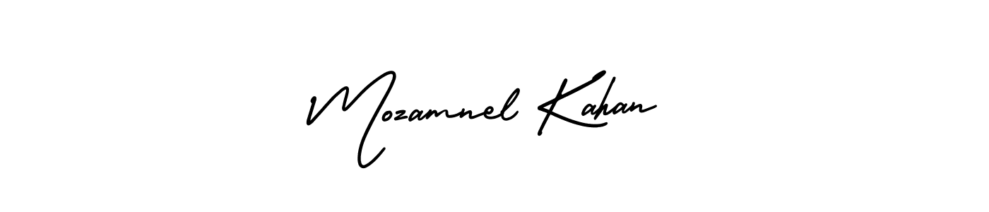 Create a beautiful signature design for name Mozamnel Kahan. With this signature (AmerikaSignatureDemo-Regular) fonts, you can make a handwritten signature for free. Mozamnel Kahan signature style 3 images and pictures png