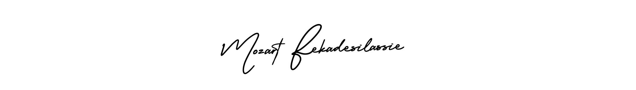 AmerikaSignatureDemo-Regular is a professional signature style that is perfect for those who want to add a touch of class to their signature. It is also a great choice for those who want to make their signature more unique. Get Mozart Fekadesilassie name to fancy signature for free. Mozart Fekadesilassie signature style 3 images and pictures png