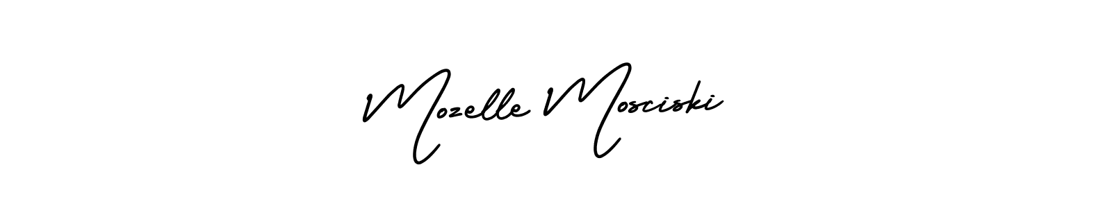 The best way (AmerikaSignatureDemo-Regular) to make a short signature is to pick only two or three words in your name. The name Mozelle Mosciski include a total of six letters. For converting this name. Mozelle Mosciski signature style 3 images and pictures png