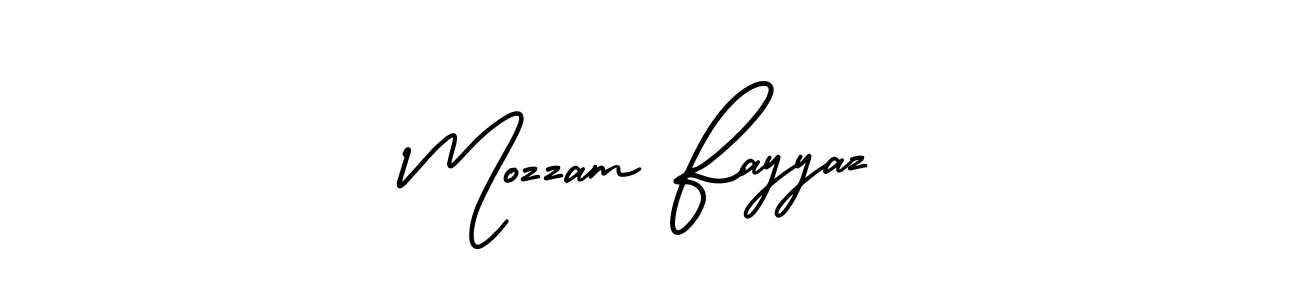 It looks lik you need a new signature style for name Mozzam Fayyaz. Design unique handwritten (AmerikaSignatureDemo-Regular) signature with our free signature maker in just a few clicks. Mozzam Fayyaz signature style 3 images and pictures png