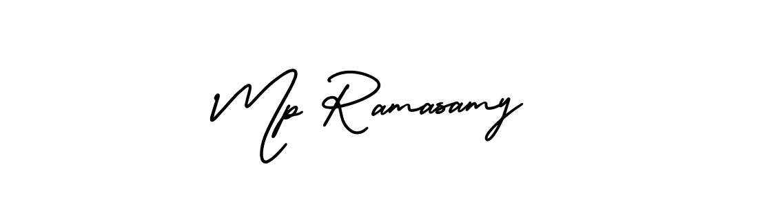 You should practise on your own different ways (AmerikaSignatureDemo-Regular) to write your name (Mp Ramasamy) in signature. don't let someone else do it for you. Mp Ramasamy signature style 3 images and pictures png