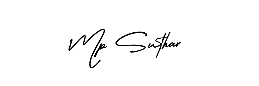 Mp Suthar stylish signature style. Best Handwritten Sign (AmerikaSignatureDemo-Regular) for my name. Handwritten Signature Collection Ideas for my name Mp Suthar. Mp Suthar signature style 3 images and pictures png