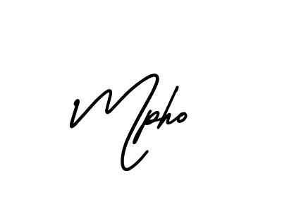 How to make Mpho name signature. Use AmerikaSignatureDemo-Regular style for creating short signs online. This is the latest handwritten sign. Mpho signature style 3 images and pictures png