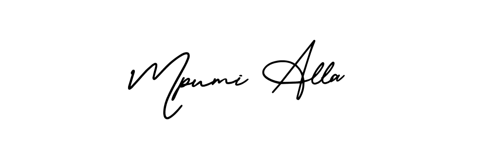 Make a beautiful signature design for name Mpumi Alla. With this signature (AmerikaSignatureDemo-Regular) style, you can create a handwritten signature for free. Mpumi Alla signature style 3 images and pictures png