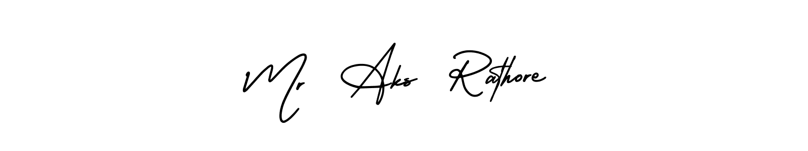 It looks lik you need a new signature style for name Mr  Aks  Rathore. Design unique handwritten (AmerikaSignatureDemo-Regular) signature with our free signature maker in just a few clicks. Mr  Aks  Rathore signature style 3 images and pictures png