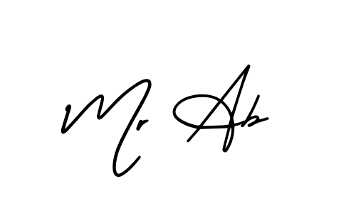 if you are searching for the best signature style for your name Mr Ab. so please give up your signature search. here we have designed multiple signature styles  using AmerikaSignatureDemo-Regular. Mr Ab signature style 3 images and pictures png