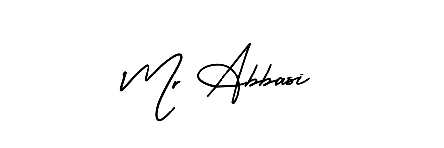 How to make Mr Abbasi name signature. Use AmerikaSignatureDemo-Regular style for creating short signs online. This is the latest handwritten sign. Mr Abbasi signature style 3 images and pictures png