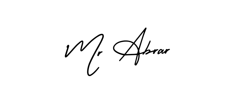 Also You can easily find your signature by using the search form. We will create Mr Abrar name handwritten signature images for you free of cost using AmerikaSignatureDemo-Regular sign style. Mr Abrar signature style 3 images and pictures png