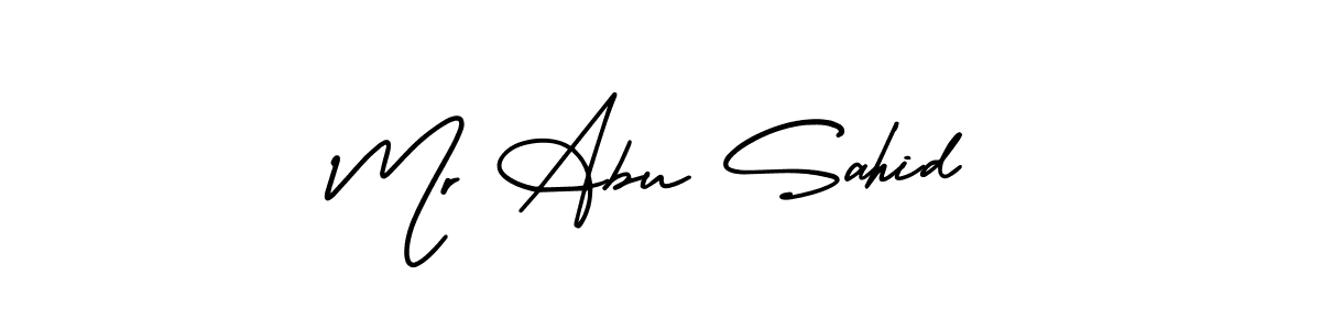 The best way (AmerikaSignatureDemo-Regular) to make a short signature is to pick only two or three words in your name. The name Mr Abu Sahid include a total of six letters. For converting this name. Mr Abu Sahid signature style 3 images and pictures png