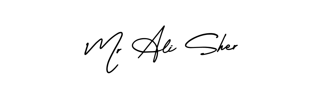 Similarly AmerikaSignatureDemo-Regular is the best handwritten signature design. Signature creator online .You can use it as an online autograph creator for name Mr Ali Sher. Mr Ali Sher signature style 3 images and pictures png