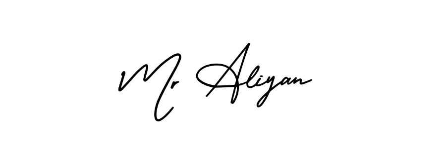 if you are searching for the best signature style for your name Mr Aliyan. so please give up your signature search. here we have designed multiple signature styles  using AmerikaSignatureDemo-Regular. Mr Aliyan signature style 3 images and pictures png