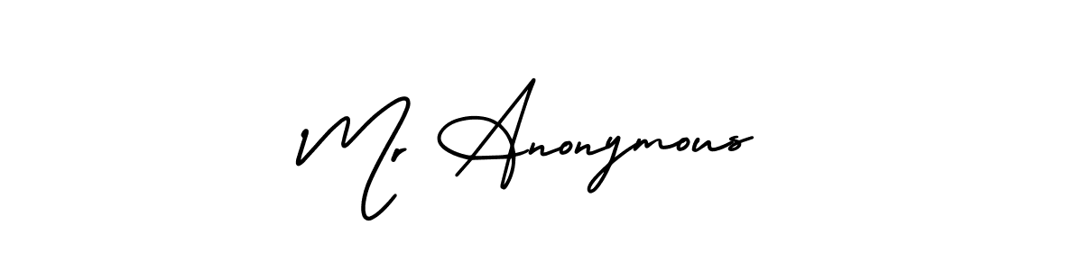 How to make Mr Anonymous name signature. Use AmerikaSignatureDemo-Regular style for creating short signs online. This is the latest handwritten sign. Mr Anonymous signature style 3 images and pictures png