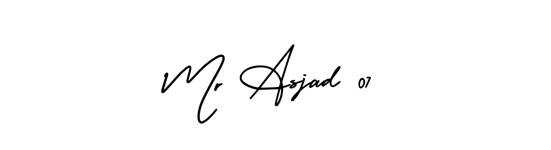 Create a beautiful signature design for name Mr Asjad 07. With this signature (AmerikaSignatureDemo-Regular) fonts, you can make a handwritten signature for free. Mr Asjad 07 signature style 3 images and pictures png