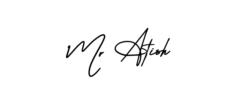 How to make Mr Atish signature? AmerikaSignatureDemo-Regular is a professional autograph style. Create handwritten signature for Mr Atish name. Mr Atish signature style 3 images and pictures png