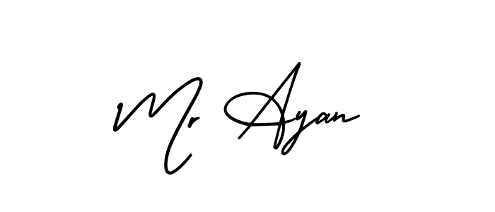 Also You can easily find your signature by using the search form. We will create Mr Ayan name handwritten signature images for you free of cost using AmerikaSignatureDemo-Regular sign style. Mr Ayan signature style 3 images and pictures png