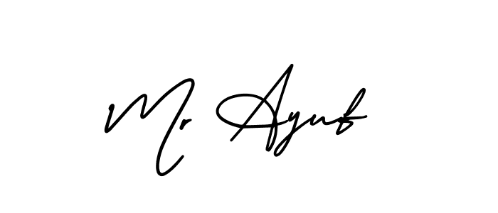 AmerikaSignatureDemo-Regular is a professional signature style that is perfect for those who want to add a touch of class to their signature. It is also a great choice for those who want to make their signature more unique. Get Mr Ayuf name to fancy signature for free. Mr Ayuf signature style 3 images and pictures png