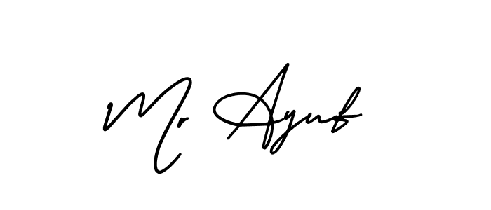 Make a short Mr Ayuf signature style. Manage your documents anywhere anytime using AmerikaSignatureDemo-Regular. Create and add eSignatures, submit forms, share and send files easily. Mr Ayuf signature style 3 images and pictures png