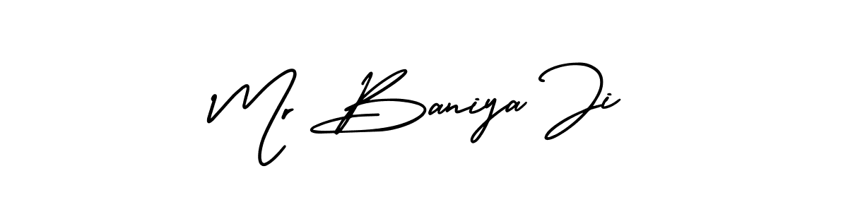 This is the best signature style for the Mr Baniya Ji name. Also you like these signature font (AmerikaSignatureDemo-Regular). Mix name signature. Mr Baniya Ji signature style 3 images and pictures png