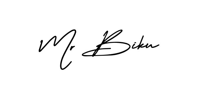 Make a beautiful signature design for name Mr Biku. With this signature (AmerikaSignatureDemo-Regular) style, you can create a handwritten signature for free. Mr Biku signature style 3 images and pictures png