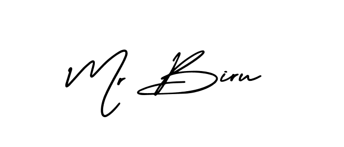 Create a beautiful signature design for name Mr Biru. With this signature (AmerikaSignatureDemo-Regular) fonts, you can make a handwritten signature for free. Mr Biru signature style 3 images and pictures png