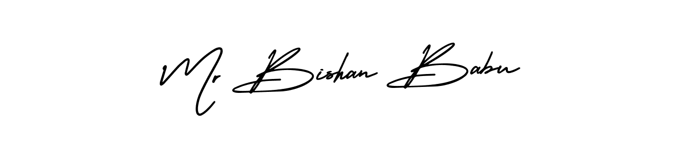 Mr Bishan Babu stylish signature style. Best Handwritten Sign (AmerikaSignatureDemo-Regular) for my name. Handwritten Signature Collection Ideas for my name Mr Bishan Babu. Mr Bishan Babu signature style 3 images and pictures png