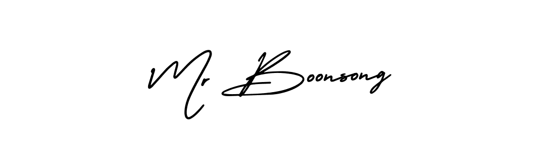 Create a beautiful signature design for name Mr Boonsong. With this signature (AmerikaSignatureDemo-Regular) fonts, you can make a handwritten signature for free. Mr Boonsong signature style 3 images and pictures png