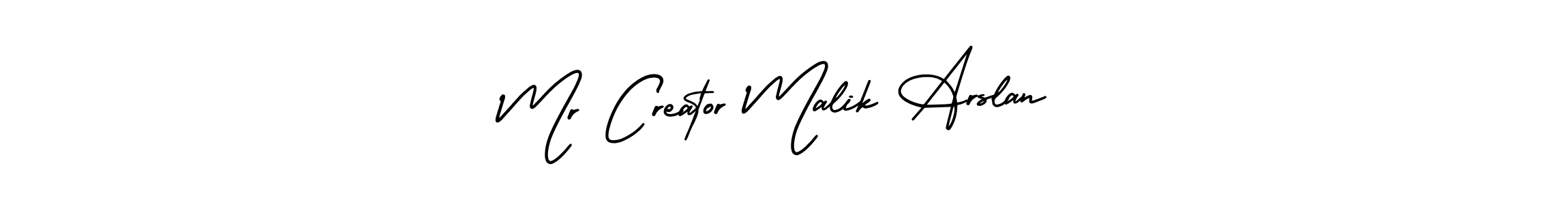 How to Draw Mr Creator Malik Arslan signature style? AmerikaSignatureDemo-Regular is a latest design signature styles for name Mr Creator Malik Arslan. Mr Creator Malik Arslan signature style 3 images and pictures png