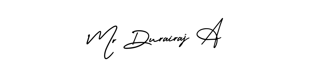 Use a signature maker to create a handwritten signature online. With this signature software, you can design (AmerikaSignatureDemo-Regular) your own signature for name Mr Durairaj A. Mr Durairaj A signature style 3 images and pictures png