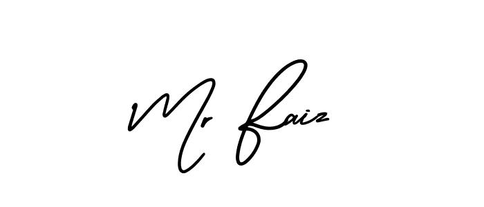 This is the best signature style for the Mr Faiz name. Also you like these signature font (AmerikaSignatureDemo-Regular). Mix name signature. Mr Faiz signature style 3 images and pictures png