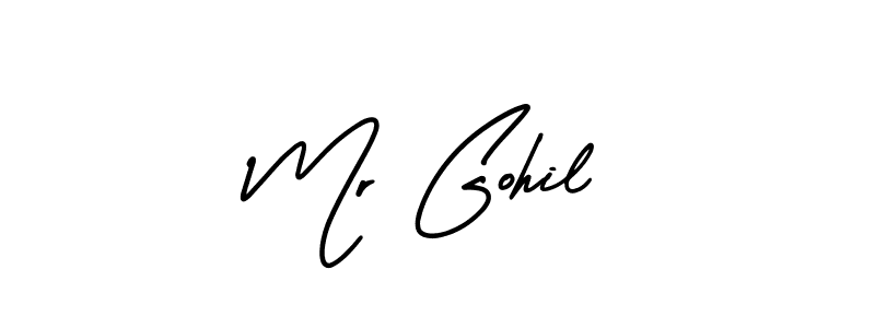 Mr Gohil stylish signature style. Best Handwritten Sign (AmerikaSignatureDemo-Regular) for my name. Handwritten Signature Collection Ideas for my name Mr Gohil. Mr Gohil signature style 3 images and pictures png