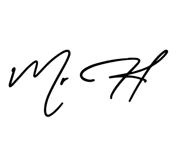 The best way (AmerikaSignatureDemo-Regular) to make a short signature is to pick only two or three words in your name. The name Mr H include a total of six letters. For converting this name. Mr H signature style 3 images and pictures png