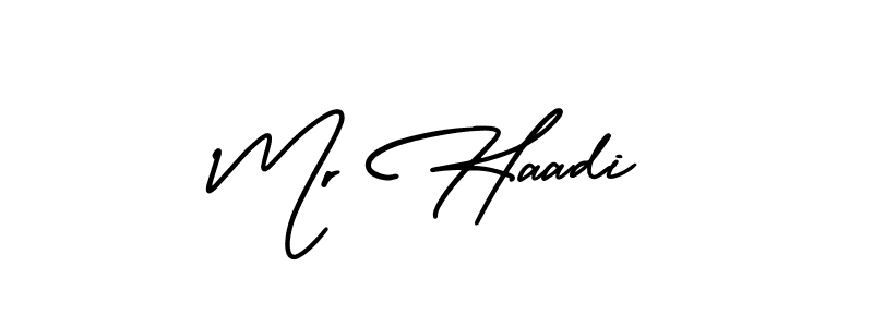 Also we have Mr Haadi name is the best signature style. Create professional handwritten signature collection using AmerikaSignatureDemo-Regular autograph style. Mr Haadi signature style 3 images and pictures png