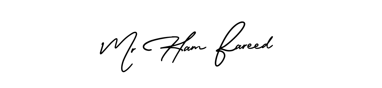 How to make Mr Ham Fareed signature? AmerikaSignatureDemo-Regular is a professional autograph style. Create handwritten signature for Mr Ham Fareed name. Mr Ham Fareed signature style 3 images and pictures png