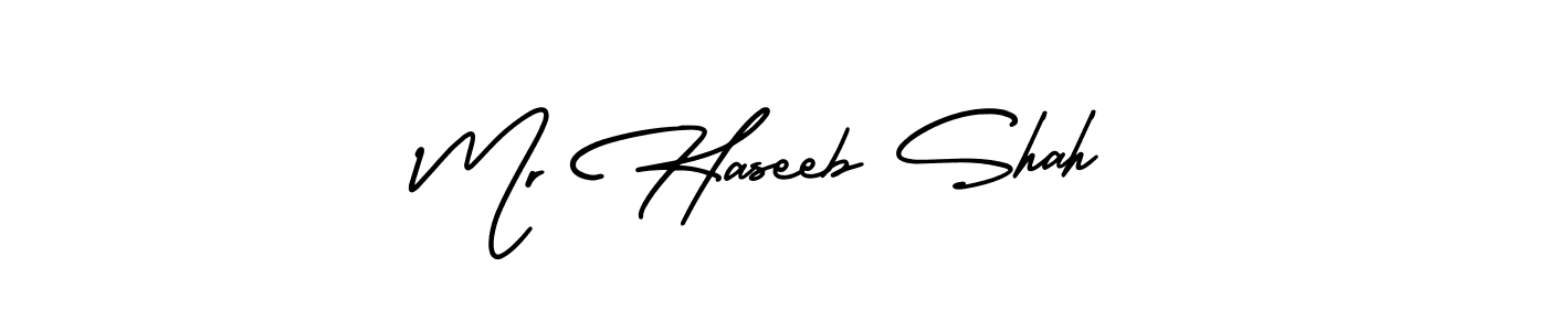 Make a beautiful signature design for name Mr Haseeb Shah. With this signature (AmerikaSignatureDemo-Regular) style, you can create a handwritten signature for free. Mr Haseeb Shah signature style 3 images and pictures png