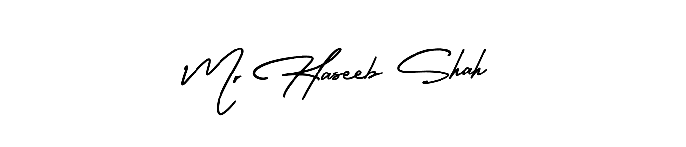 Create a beautiful signature design for name Mr Haseeb Shah. With this signature (AmerikaSignatureDemo-Regular) fonts, you can make a handwritten signature for free. Mr Haseeb Shah signature style 3 images and pictures png