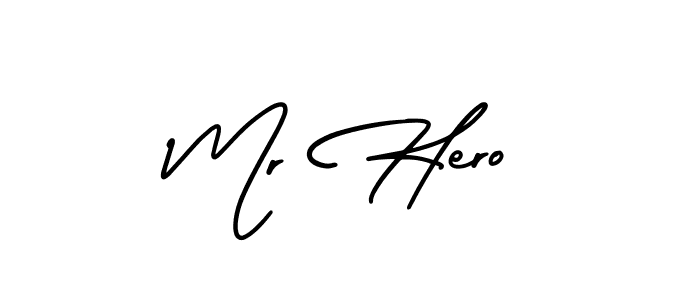 Design your own signature with our free online signature maker. With this signature software, you can create a handwritten (AmerikaSignatureDemo-Regular) signature for name Mr Hero. Mr Hero signature style 3 images and pictures png