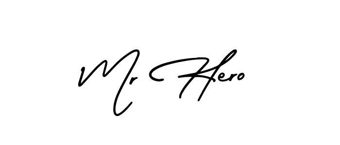 Make a beautiful signature design for name Mr Hero. With this signature (AmerikaSignatureDemo-Regular) style, you can create a handwritten signature for free. Mr Hero signature style 3 images and pictures png